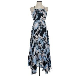 Intimately Free People Blue and White Floral Halter Dress
